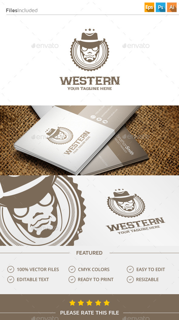 GraphicRiver Cowboy Logo 11423782 GraphicRiver Cowboy Logo 11423782