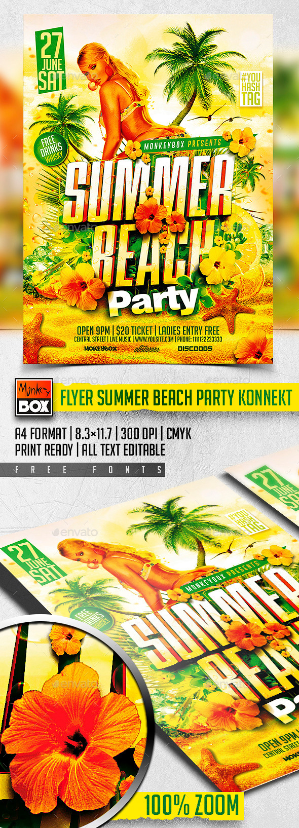 GraphicRiver Flyer Summer Beach Party Konnekt 11424509 GraphicRiver Flyer Summer Beach Party Konnekt 11424509