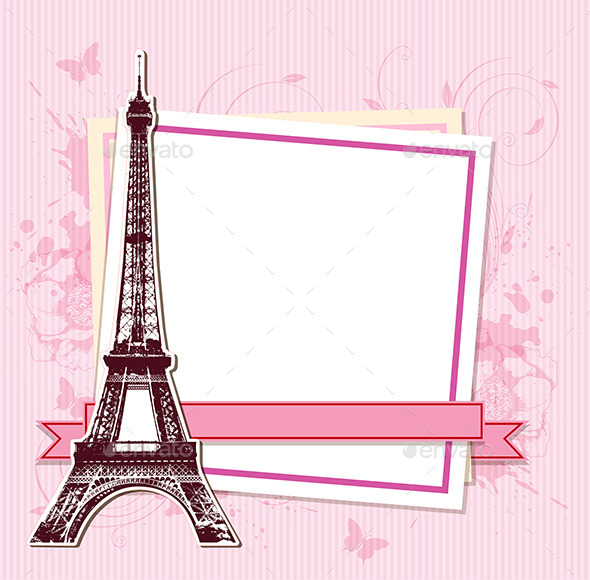GraphicRiver White Frame with Paris and the Eiffel Tower 11425475 GraphicRiver White Frame with Paris and the Eiffel Tower 11425475