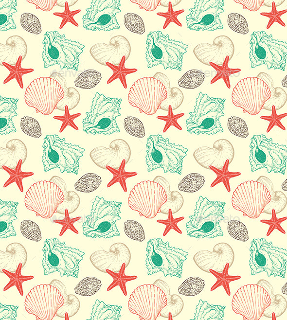 GraphicRiver Seamless Pattern with Sea Shells 11425873 GraphicRiver Seamless Pattern with Sea Shells 11425873