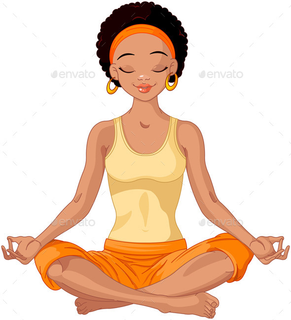 GraphicRiver African American Yoga Girl 11426000 GraphicRiver African American Yoga Girl 11426000