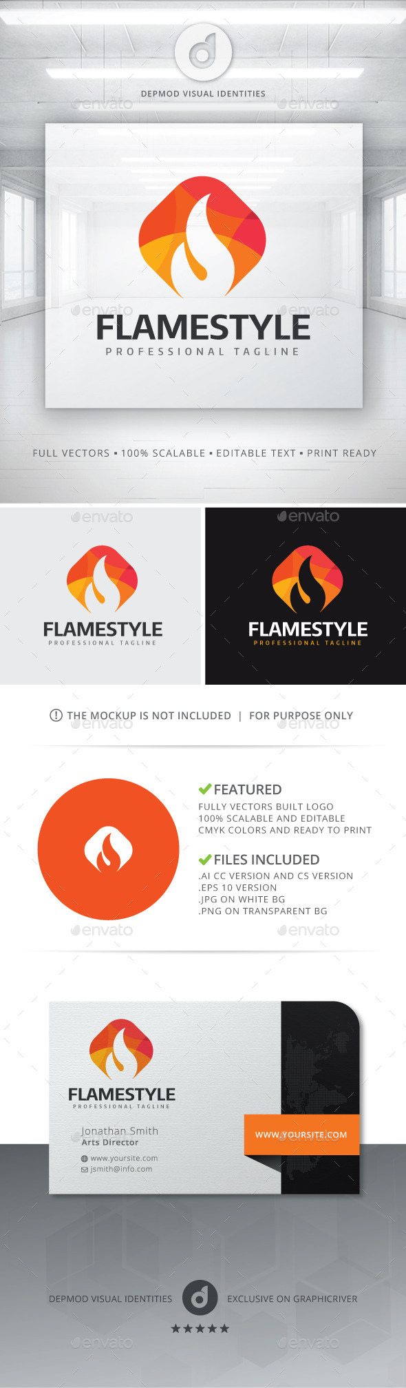 GraphicRiver Flame Style Logo 11426244 GraphicRiver Flame Style Logo 11426244