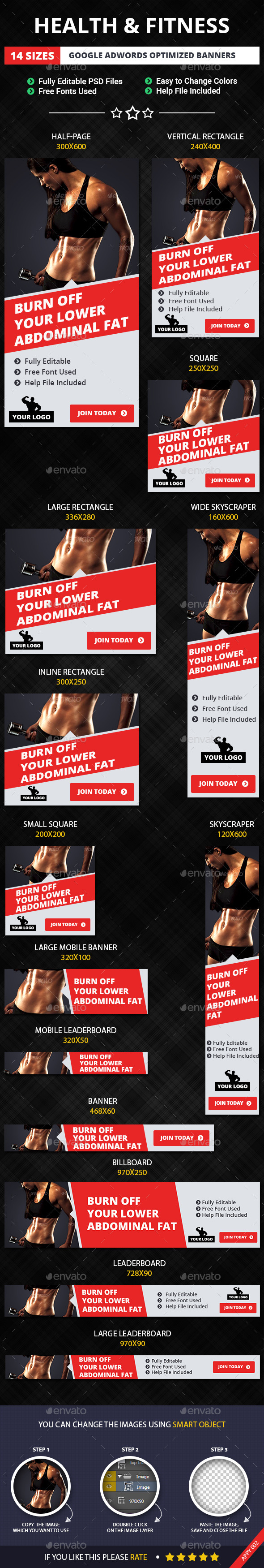 GraphicRiver Health & Fitness Web Banners 11426393 GraphicRiver Health & Fitness Web Banners 11426393
