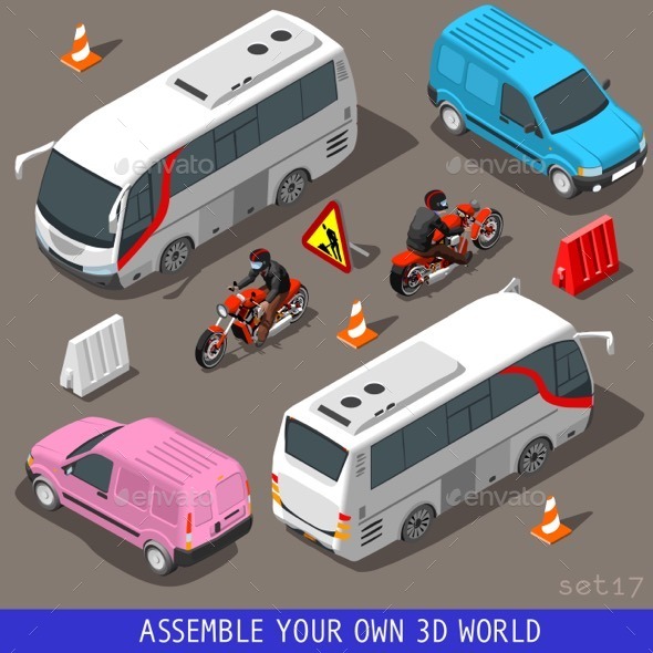 GraphicRiver Isometric Flat 3D Vehicle Tourism Set 11426448 GraphicRiver Isometric Flat 3D Vehicle Tourism Set 11426448