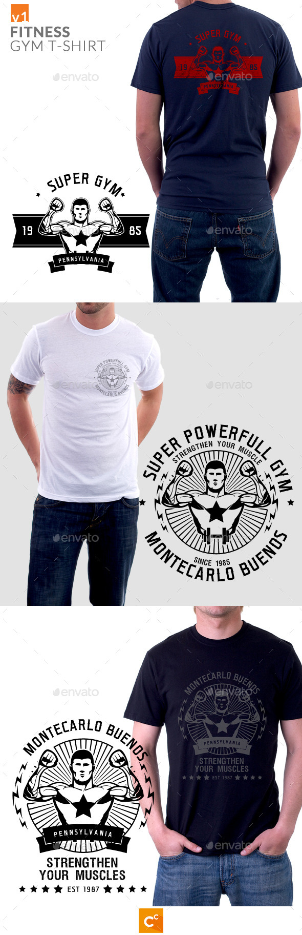 GraphicRiver Fitness Gym T-shirt 11419216 GraphicRiver Fitness Gym T-shirt 11419216