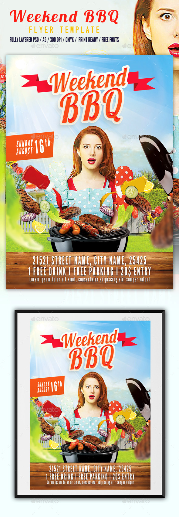 GraphicRiver Weekend BBQ Flyer Template 11427078 GraphicRiver Weekend BBQ Flyer Template 11427078