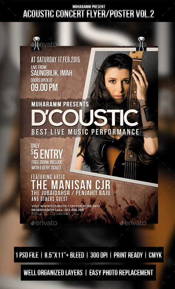 GraphicRiver Acoustic Concert Flyer Poster Vol.2 11337963 GraphicRiver Acoustic Concert Flyer Poster Vol.2 11337963