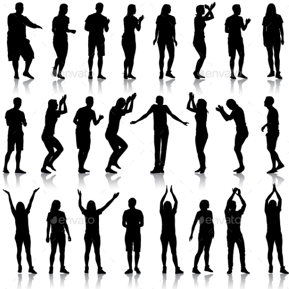 GraphicRiver Black Silhouettes Of Beautiful Mans And Womans On 11427918 GraphicRiver Black Silhouettes Of Beautiful Mans And Womans On 11427918