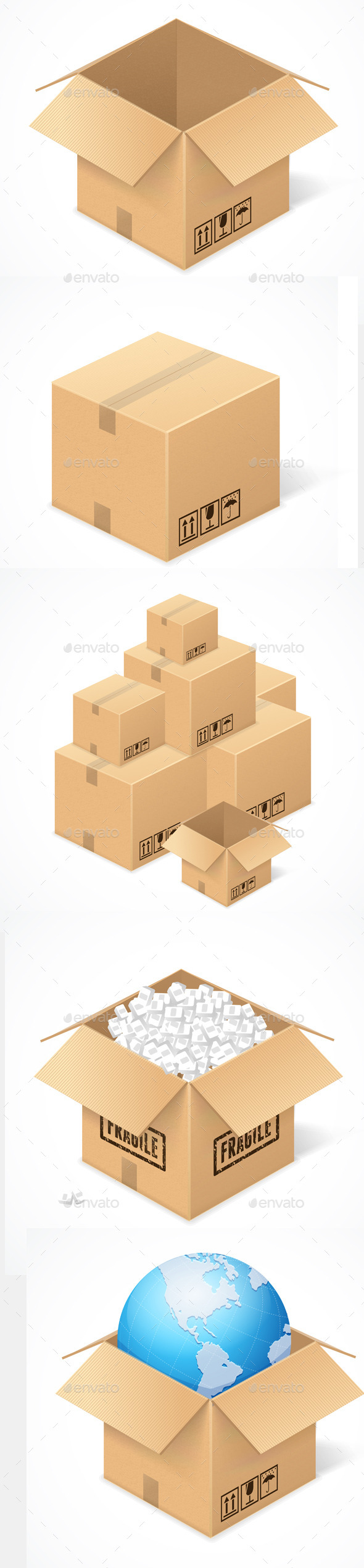 GraphicRiver Cardboard Boxes Isolated on White 11428053 GraphicRiver Cardboard Boxes Isolated on White 11428053