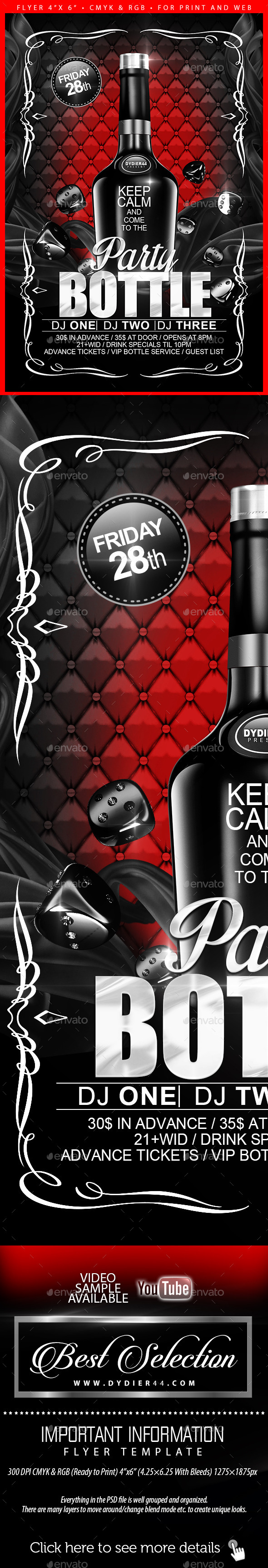GraphicRiver Party Bottle Flyer Template 4x6 11428139 GraphicRiver Party Bottle Flyer Template 4x6 11428139
