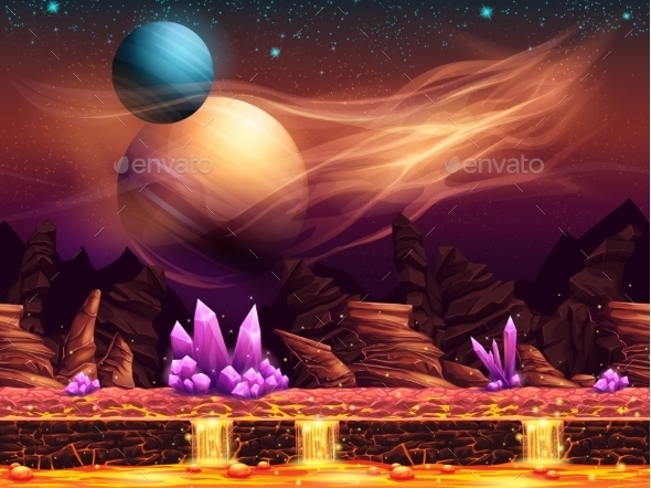 GraphicRiver Illustration Of a Fantastic Landscape The Red 11430280 GraphicRiver Illustration Of a Fantastic Landscape The Red 11430280