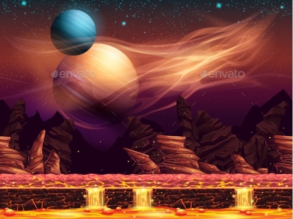 GraphicRiver Illustration Of a Fantastic Landscape The Red 11430320 GraphicRiver Illustration Of a Fantastic Landscape The Red 11430320