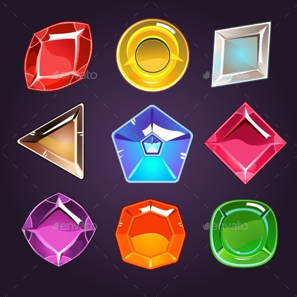 GraphicRiver Cartoon Vector Gems And Diamonds Icons Set 11431525 GraphicRiver Cartoon Vector Gems And Diamonds Icons Set 11431525