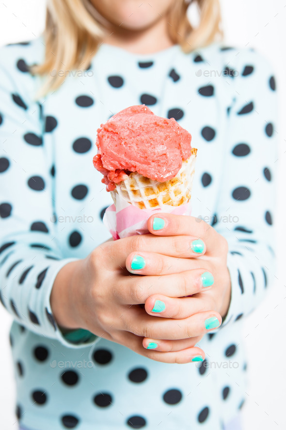 Girl with delicious ice cream (Misc) Photo Download