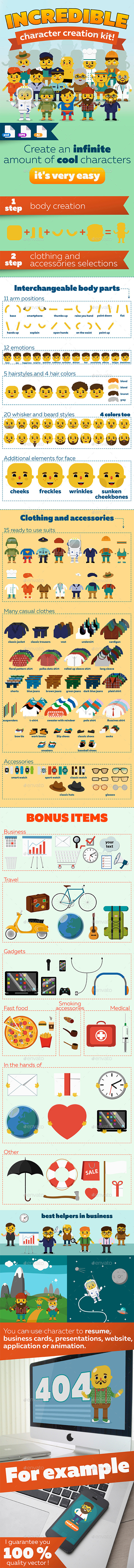 GraphicRiver Incredible Character Creation Kit 11411979 GraphicRiver Incredible Character Creation Kit 11411979