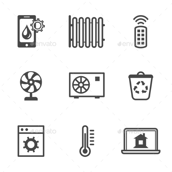 GraphicRiver Smart Home Utilities Security Control Icons 11432458 GraphicRiver Smart Home Utilities Security Control Icons 11432458