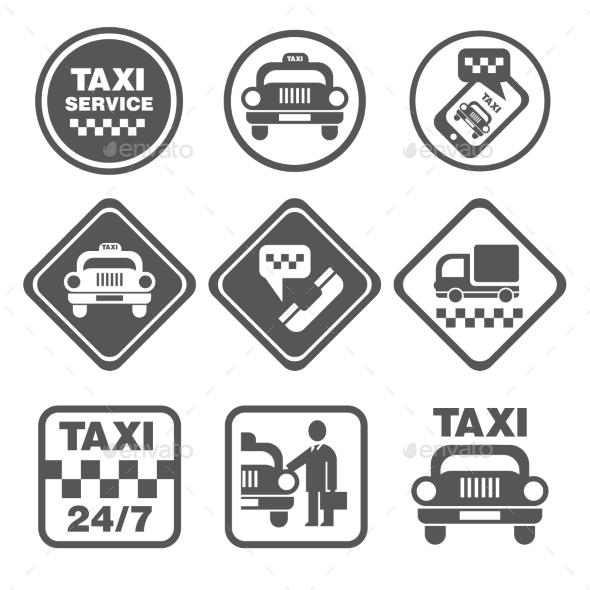 GraphicRiver Simple Set Of Taxi Related Vector Icons 11432466 GraphicRiver Simple Set Of Taxi Related Vector Icons 11432466