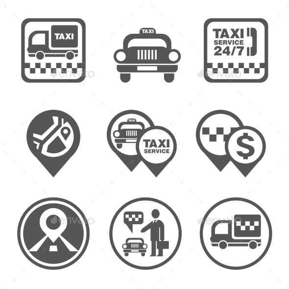 GraphicRiver Simple Set Of Taxi Related Vector Icons 11432475 GraphicRiver Simple Set Of Taxi Related Vector Icons 11432475