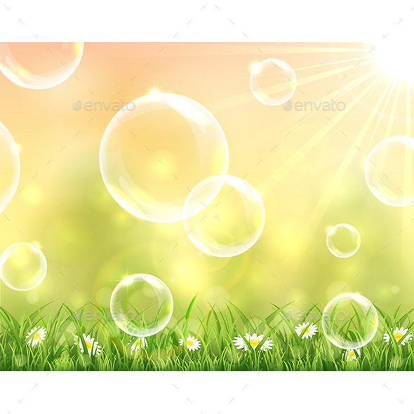 GraphicRiver Bubbles Flying over the Grass 11433086 GraphicRiver Bubbles Flying over the Grass 11433086