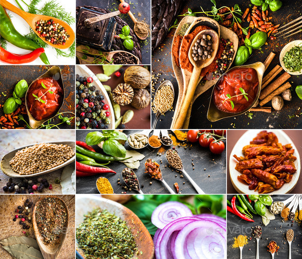 photo collage of various spices (Misc) Photo Download