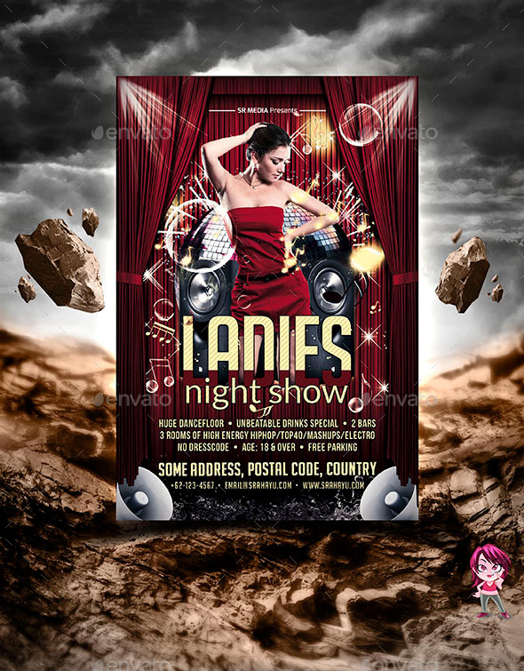 GraphicRiver Ladies Night Show Flyer Template 11434046 GraphicRiver Ladies Night Show Flyer Template 11434046