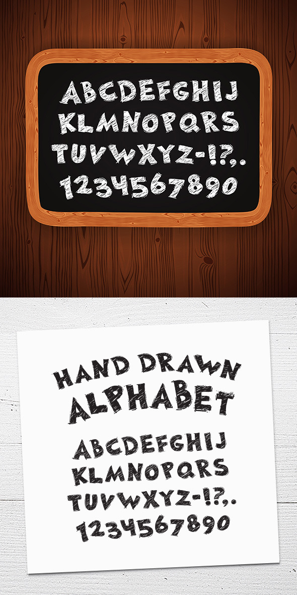 GraphicRiver Hand Drawn Chalked Font on Blackboard 11434255 GraphicRiver Hand Drawn Chalked Font on Blackboard 11434255