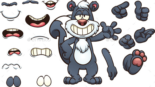 GraphicRiver Cartoon Skunk 11438028 GraphicRiver Cartoon Skunk 11438028
