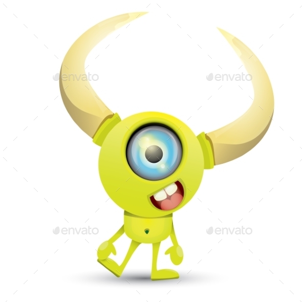 GraphicRiver Green Cartoon Monster 11438332 GraphicRiver Green Cartoon Monster 11438332