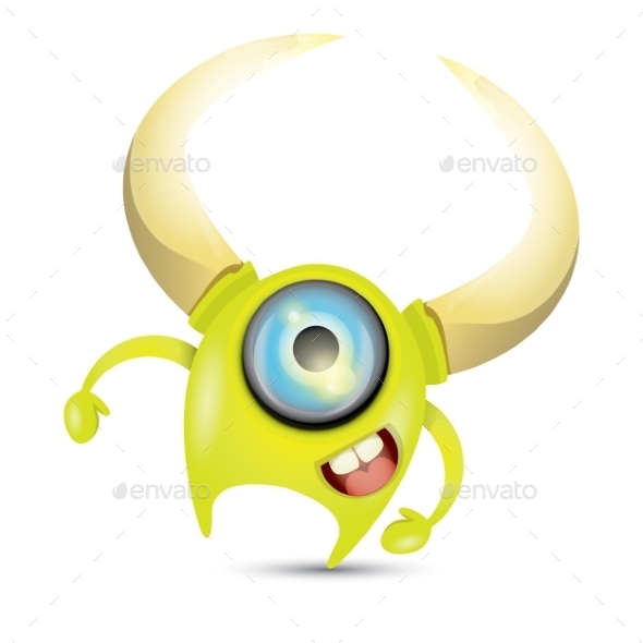 GraphicRiver Green Cartoon Monster 11438423 GraphicRiver Green Cartoon Monster 11438423