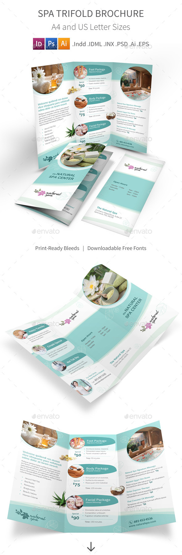 GraphicRiver Spa Trifold Brochure 11438732 GraphicRiver Spa Trifold Brochure 11438732