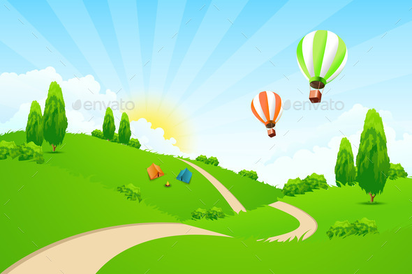 Green Landscape with Road (Misc) Photo Download