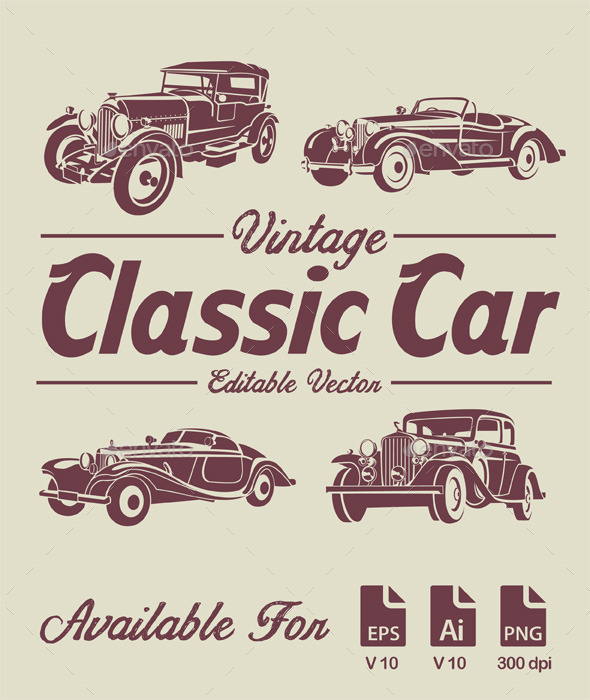 GraphicRiver Vintage Classic Car 11440683 GraphicRiver Vintage Classic Car 11440683
