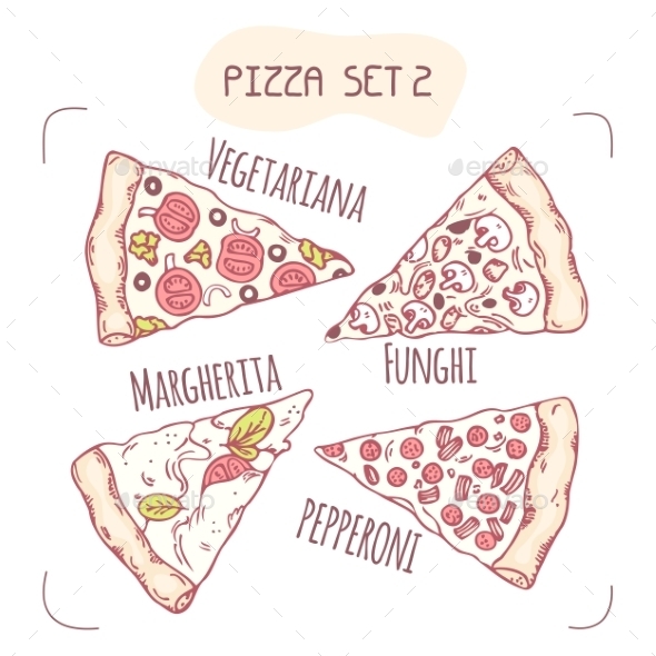 GraphicRiver Collection Of Different Hand Drawn Pizza Slices 11440754 GraphicRiver Collection Of Different Hand Drawn Pizza Slices 11440754