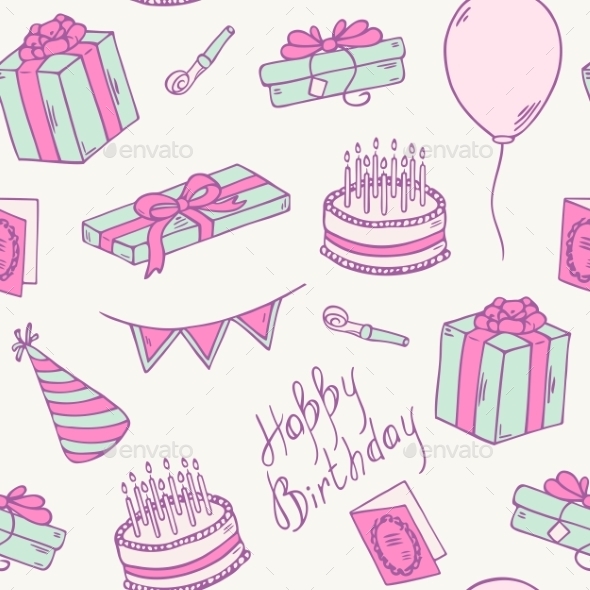 GraphicRiver Doodle Birthday Party Seamless Pattern 11440775 GraphicRiver Doodle Birthday Party Seamless Pattern 11440775