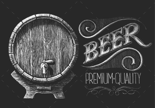 GraphicRiver Barrel Of Beer On Chalkboard 11440807 GraphicRiver Barrel Of Beer On Chalkboard 11440807