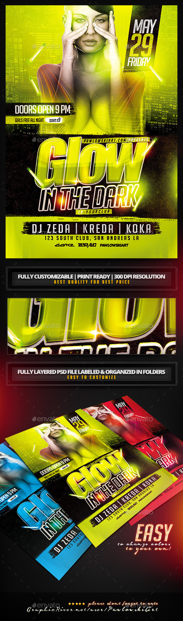 GraphicRiver Glow In The Dark Party Flyer Template 11441015 GraphicRiver Glow In The Dark Party Flyer Template 11441015