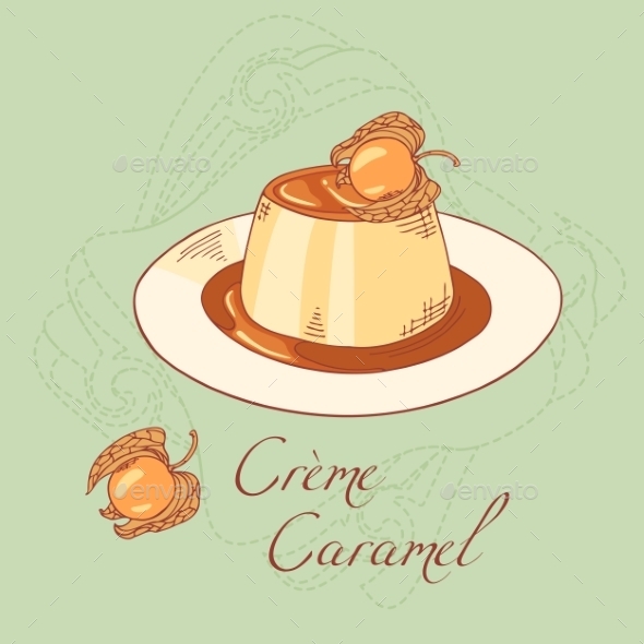 GraphicRiver Creme Caramel Dessert Isolated In Vector 11441197 GraphicRiver Creme Caramel Dessert Isolated In Vector 11441197