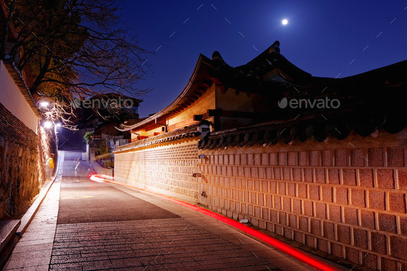 Bukchon Hanok historic district in Seoul, South Korea.