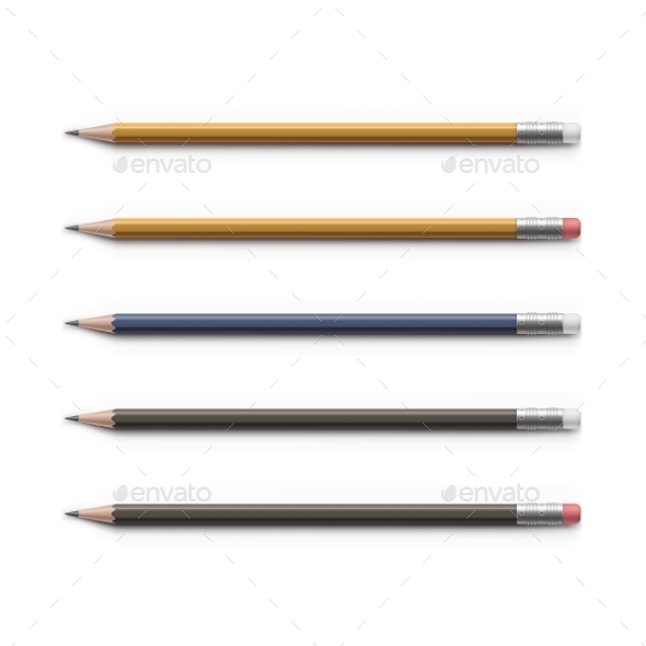 GraphicRiver Set Of Multicolored Pencils With Erasers Isolated 11442365 GraphicRiver Set Of Multicolored Pencils With Erasers Isolated 11442365
