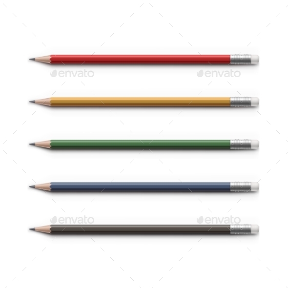 GraphicRiver Set Of Multicolored Pencils With Erasers Isolated 11442381 GraphicRiver Set Of Multicolored Pencils With Erasers Isolated 11442381
