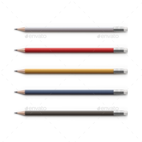 GraphicRiver Set Of Multicolored Pencils With Erasers Isolated 11442387 GraphicRiver Set Of Multicolored Pencils With Erasers Isolated 11442387