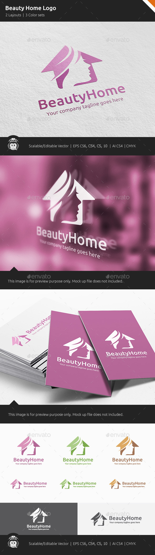 GraphicRiver Beauty Home Woman House Logo 11443048 GraphicRiver Beauty Home Woman House Logo 11443048