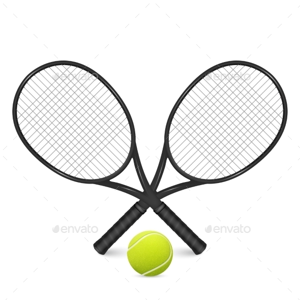 GraphicRiver Tennis Ball And Two Crossed Rackets 11443059 GraphicRiver Tennis Ball And Two Crossed Rackets 11443059