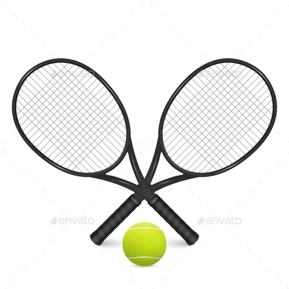 GraphicRiver Tennis Ball And Two Crossed Rackets Isolated On 11443072 GraphicRiver Tennis Ball And Two Crossed Rackets Isolated On 11443072