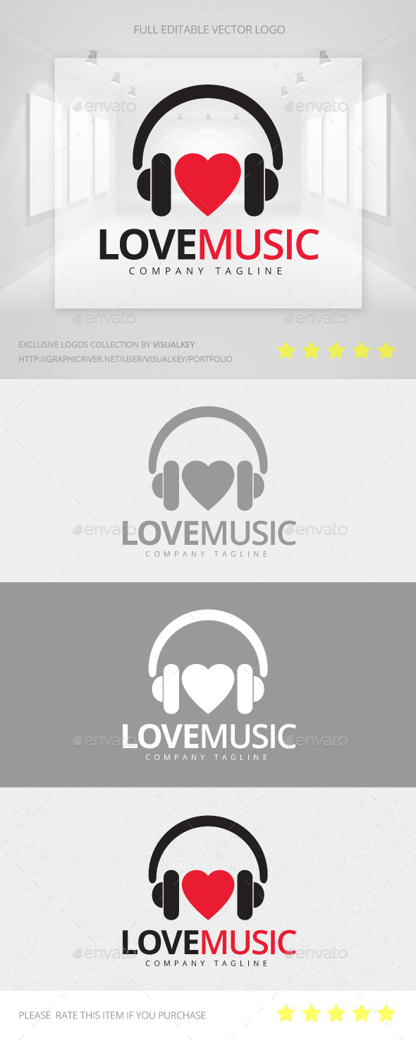 GraphicRiver Love Music Logo 11443530 GraphicRiver Love Music Logo 11443530