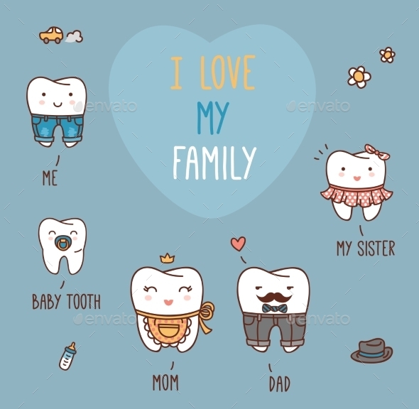 GraphicRiver Happy Family Teeth Set 11443583 GraphicRiver Happy Family Teeth Set 11443583