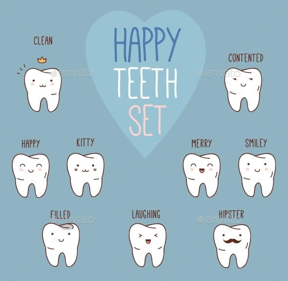 GraphicRiver Happy Teeth Set 11443592 GraphicRiver Happy Teeth Set 11443592