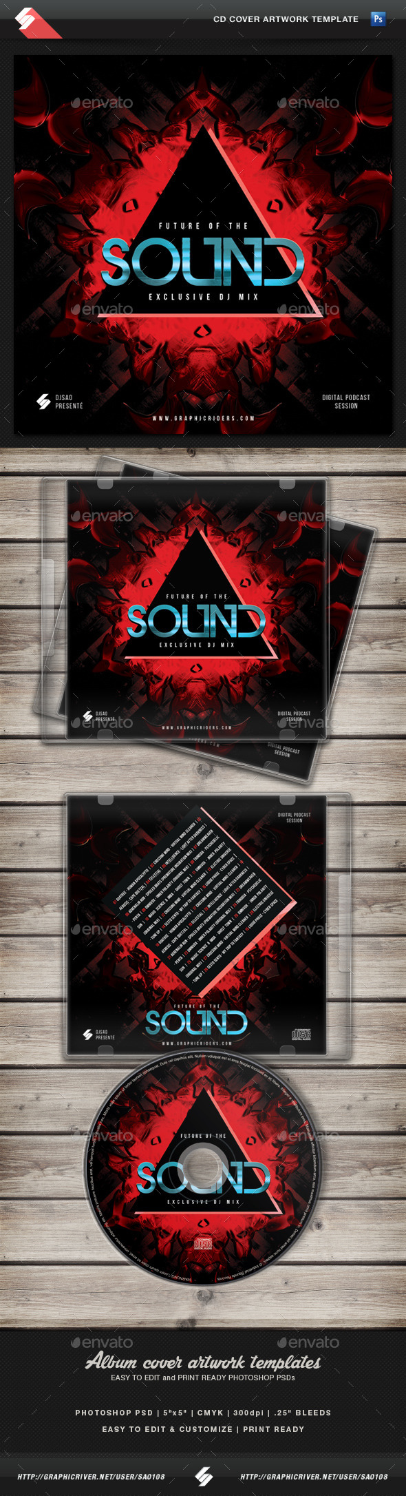 GraphicRiver Future Of The Sound CD Cover Artwork Template 11443617 GraphicRiver Future Of The Sound CD Cover Artwork Template 11443617