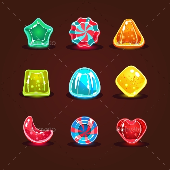 GraphicRiver Set Of Bright Cartoon Candies 11444111 GraphicRiver Set Of Bright Cartoon Candies 11444111
