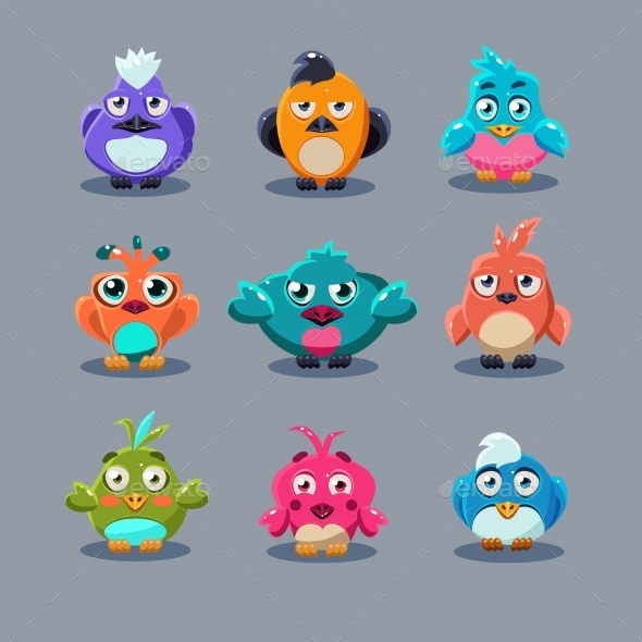 GraphicRiver Funny Cartoon Birds Vector Illustration 11444112 GraphicRiver Funny Cartoon Birds Vector Illustration 11444112